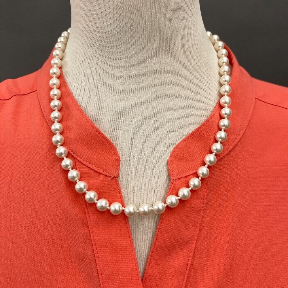 RMN White Faux Pearl Beaded‎ Beads Women's Fashion Necklace NWOT